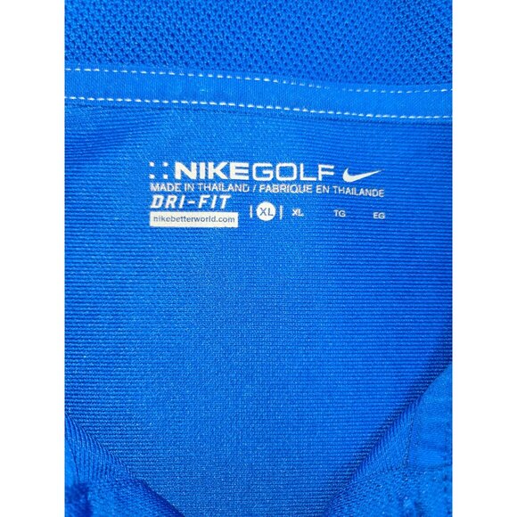 Nike Golf Blue Dri-Fit Mens Polo XL Short Sleeve Lightweight Breathable - Picture 5 of 8